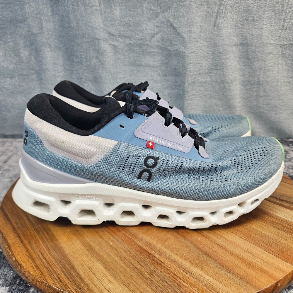 On Cloudstratus 3 Shoes Womens Size 8 Blue White Athletic Running Sneakers